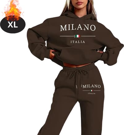 Nivard Joggingpak - Huispak - Volwassenen - Trainingspak - Comfortabel - Joggingsbroek - Tracksuit - Dames - Winter - Koffie - XL