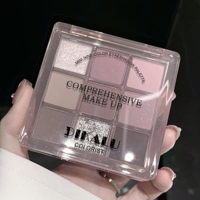 9 Kleuren Oogschaduwpalet Grijs Roze Parelmoer Matte Oogschaduw Verhelderend Liggende Zijderups Shimmer Oogmake-up