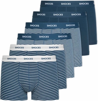 SNOCKS Boxershorts Heren - Gestreepte Boxershorts - Ondergoed Heren - Biologisch Katoen - Comfortabel & Duurzaam - 6 Stuks