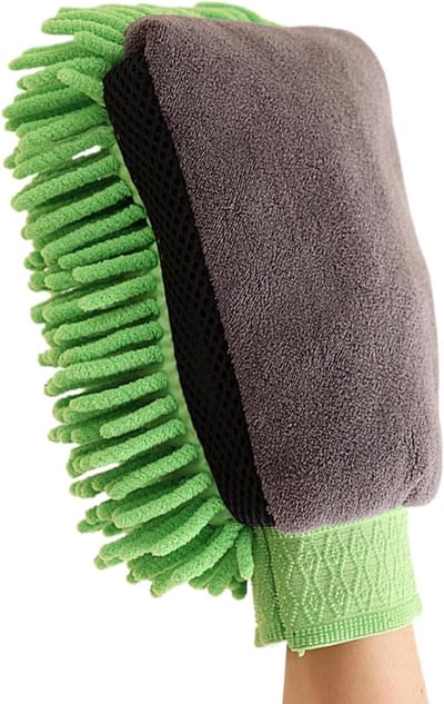 Microvezel Washandschoen - Reinigingshandschoen Herbruikbaar - Auto Reinigen - Zonder Krassen - 25 cm - Groen