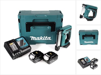 Makita DST 221 RGJ 18 V Li-ion accu tacker in Makpac + 2x BL 1860 B 6.0 Ah Li-ion accu + DC 18 RC lader