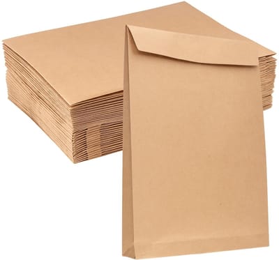 Dailygoods- Uitbreidbare Enveloppen 30 Stuks - Grote A4 Enveloppen - Kraftpapier - Bruine Enveloppen - Peel en Seal - 33,5 x 23,8 x 4 cm - Documentenveloppen