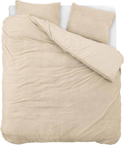 Droomtextiel Teddy Dekbedovertrek Taupe - 200x200/220 cm - Luxe Teddystof - Heerlijk Zacht