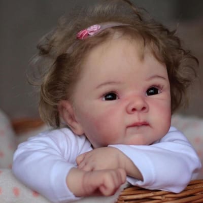 Lonian 18 inch 45 cm herboren babymeisjespop met realistische pop met knuffelig lichaam
