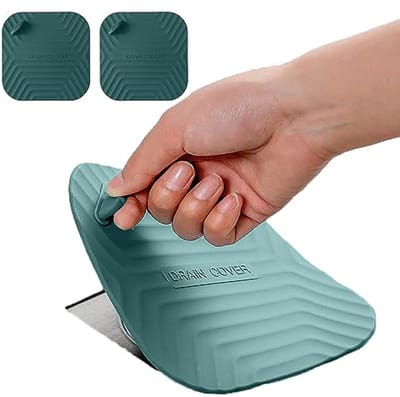 Vierkante Siliconen Douche Afvoer Plug - 15cm Zwart Groen 2 Pack voor Badkamer en Keuken