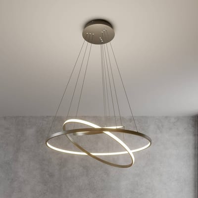 Lucande - Hanglampen- met dimmer - 1licht - Metaal, kunststof - nikkel - Inclusief lichtbron