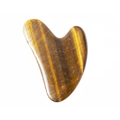 Guasha, massagesteen van tijgeroog (verwarmend en revitaliserend), 8 cm