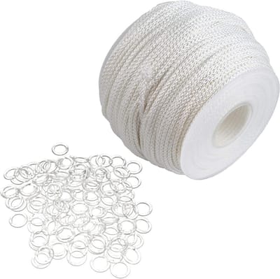 Gordijn Touw Set - Raamdecoratie Accessoires - Gordijnen Ophangen - Duurzaam Kunststof Materiaal - 7 cm Diameter - Wit
