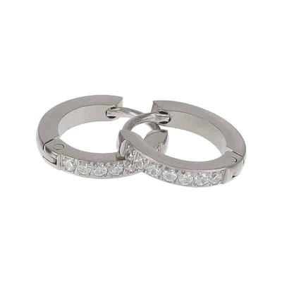 Kalli edelstalen Oorbel crystal 1868 Zilver 13mm