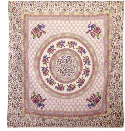 Ancient Wisdom - Wandkleed - Olifantenmandala - wanddecoratie - muurkunst - interieur - bohemian - mandala - katoen