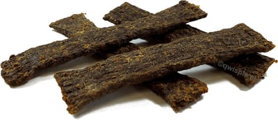 Qwisple Vleesstrips Geit - Hondensnacks - 100% Vlees Strips - Training Reepjes - Verwensnacks Hond - 1000 gr