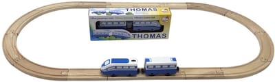 Elektrische Houten Treinbaan Set Thomas - Speelgoedtrein Spoorbaan Rails - Spoorweg Treinset Electrisch