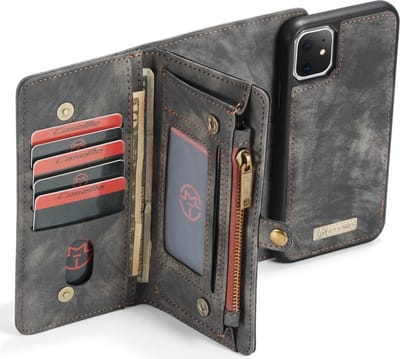 CaseMe 008 Book Case en Back Cover Geschikt voor Apple iPhone 11 Hoesje Book Case met Back Cover Zwart
