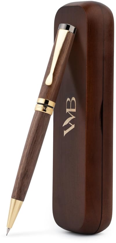 Dailygoods- Vulpotlood Luxe - Hervulbaar Potlood - Cadeauverpakking - Journaling/Kalligrafie - Soepel Schrijven - Bamboe/Design - Schrijfinstrument