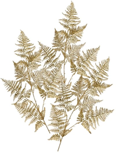 Decoris Kunstplant tak varen - 3x - goud - 87 x 36 cm - kunststof - metallic glans - decoratie takken en twijgen