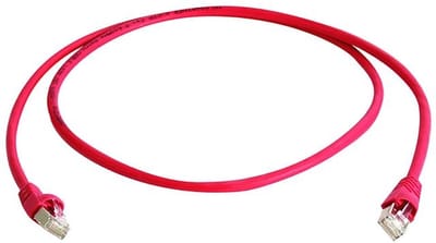 Telegärtner 100008030 RJ45 Netwerkkabel, patchkabel CAT 6A S/FTP 0.25 m Rood Vlambestendig, Snagless, Pair afscherming,