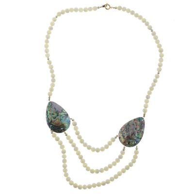 Behave - Ketting - Kralenketting - Dames - Wit - Abalone Schelp - 60 cm