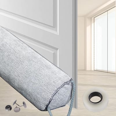 Foonary Tochtstopper, grijs, voor deuren, 82 cm, tochtstopper, huisdeur, deur, geluidsisolatie, geschikt voor deuren/ramen, afdichting onder deuren en ramen