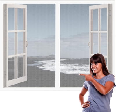 Muggennet Raamhor 98 x 118 cm - Vliegenscherm voor Insectenbescherming zonder Boren