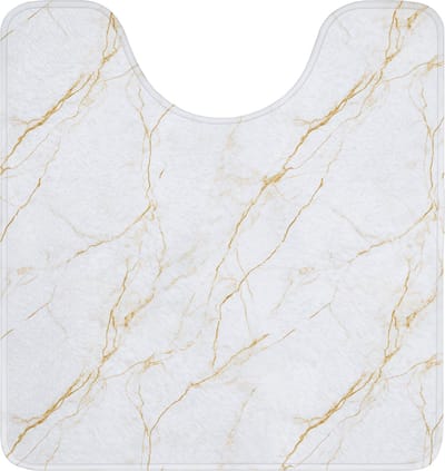 WC mat met uitsparing 55x60 cm - Antislip - Wit - Marmer - Goud - Luxueus - Toiletmat met uitsnijding - Vloermat - Douchemat - Toilet tapijt - Toiletmatten