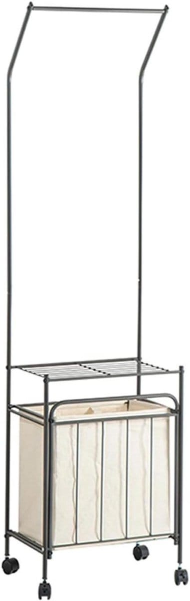 Mobiele Kapstok - Kledingrek Met Mand - Ruimte Organiseren - Met Afneembare Mand - 43x30x165 cm - Zwart