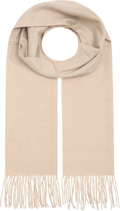 sjaal Dunne -warme- Taupe - met franjes