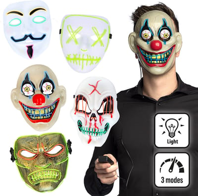 Boland - LED masker Halloween - Volwassenen - Monster - Halloween accessoire - Horror