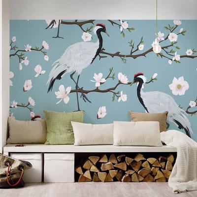 Fotobehang JapaneseCranes DD118584 A.S. Création Designwalls | 3D Fotobehang op maat