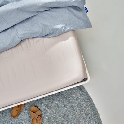 Auping Satin 300 hoeslaken voor topper - 90 x 200 cm - Taupe - Katoen