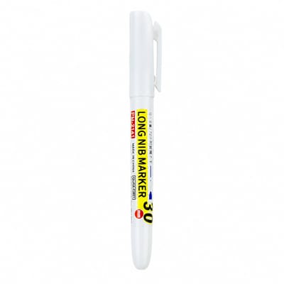 Oliehoudende marker - 1 witte pen - 0,7 mm punt - markeren in diepe openingen - basisverpakking
