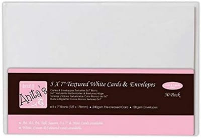 50x Witte Blanco Kaarten met Enveloppen - 12.7x17.8 cm (5x7 inch) - 240 g/m² - Voor Uitnodigingen & Knutselen