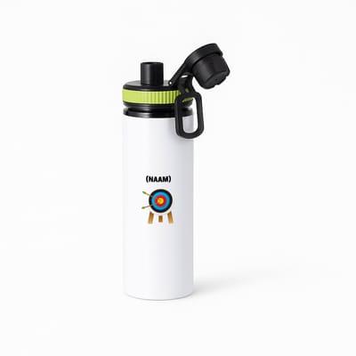 Hacebo® - Boogschieten met eigen naam waterfles met draaidop groen - Sport - Boogschieter - Sport - water fles - 850ML
