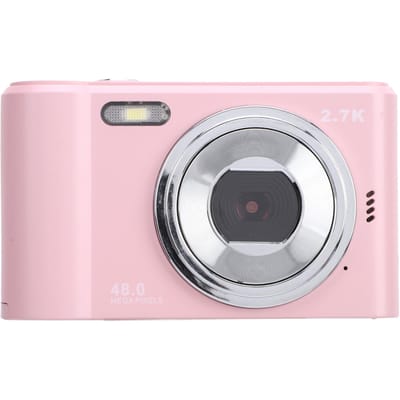 Appareil photo numérique portable pour enfants, écran IPS 2,4 pouces, 2,7K, 48 MP, zoom 8X, autofocus rose