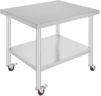 Keuken Werktafel - Commercieel - RVS - Verrijdbaar - Zilver - 95x61cm