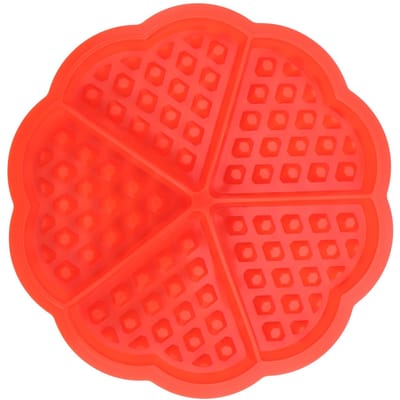 DIY Wafelvorm Herbruikbare Siliconen Muffin Cake Vorm Bakgerei Keukenaccessoire(4Raster red