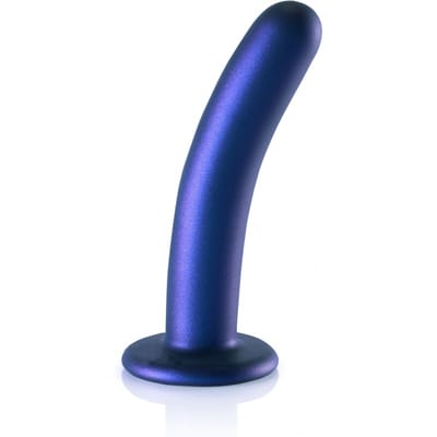 Shots - Ouch! OU820MBL - Smooth G-Spot Dildo - 6'' / 14,5 cm - Metallic Blue