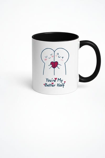Romantische Mok 'You're My Better Half' | Liefdes Cadeau voor Partner & Valentijnsdag