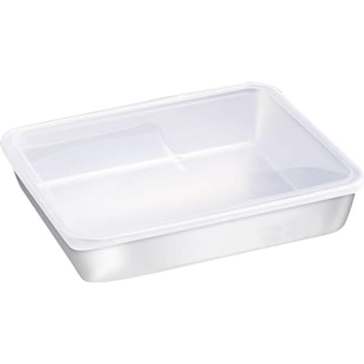 Voedselbewaarcontainer met Deksel 304 Roestvrij Staal Vierkante Lunchcontainer voor Koelkast Buiten white