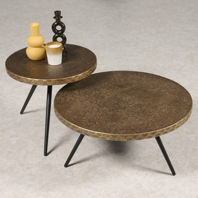 Salontafel (set 2 Stuks) Averlo - Metaal - Koper