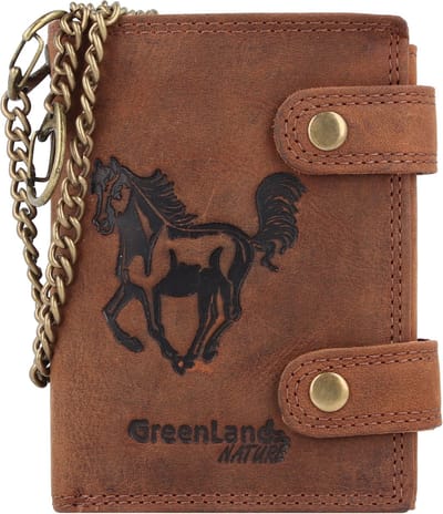 Greenland Nature Montenegro Portemonnee RFID-bescherming Leder 2 cm - Jongens - Staand formaat - horse