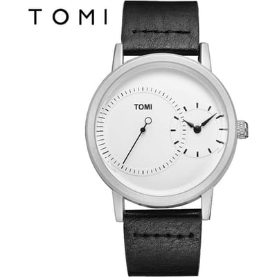 [] Tomi Temi Twee-en-een-half Naald Modieus Eenvoudig Horloge Heren- en Dames Creatief Harajuku Kwarts Horloge white