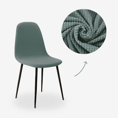 BankhoesDiscounter Knitted Kuipstoel Hoes – Eetkamer Stoelhoezen – Zetelhoes - Hoezen voor Kuipstoelen – Stoelbeschermers met Armleuning - Stoelhoezen Stretch - Groen