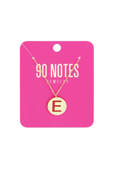 90 NOTES - Initial Ketting - Letter E - goudkleurig
