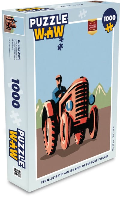 Puzzel Trekker - Boer - Rood - Legpuzzel - Puzzel 1000 stukjes volwassenen