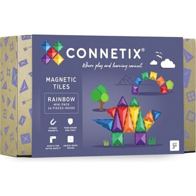 CONNETIX - Magnetisch Tegels - Regenboog Miniverpakking - 24 Stuks - Magnetisch Speelgoed