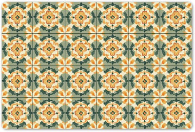Placemats 45x30 cm - Placemat kunststof - 1 stuk - Keramiek - Verweerd - Kleurrijk - Borden onderleggers - Decoratie voor op tafel - Keuken tafeldecoratie accessoires - Vinyl onderlegger - Tafelversiering