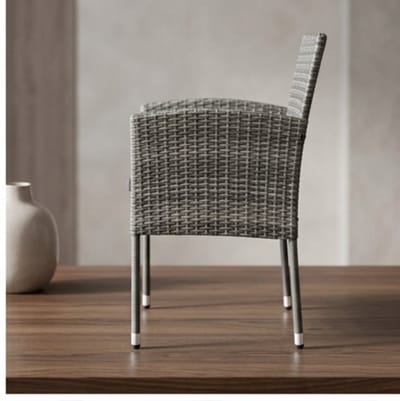 Luxe Polyrotan Tuinstoelen Set van 2 met Kussens – Comfortabele Weerbestendige Outdoor Stoelen met Stalen Frame – Tuin, Balkon & Terras Stoelset – Donkergrijs – Mobili Bella