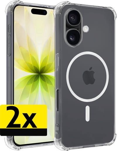 Hoesje - 2 Stuks - Geschikt voor Apple iPhone 17 - Magsafe Compatible - Sterk & Shockproof - Back Cover - Shock Proof Case - Telefoon Hoes - Telefoonhoesjes - Transparant