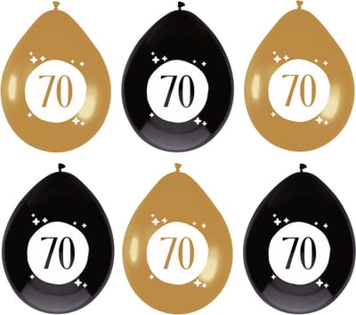 Haza Ballonnen - 70 jaar - leeftijd verjaardag - 6 stuks - 30 cm - versiering