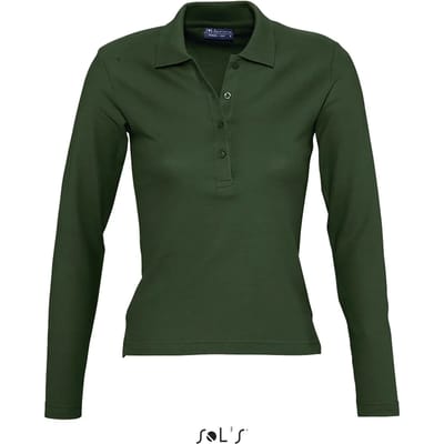 SOL'S Women´s Long Sleeve Polo Podium L535 - Golf Green - S